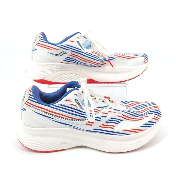 Saucony Ride 15 Running Shoes Women's Size 10 White/Blue/Red - Picture 1 of 9